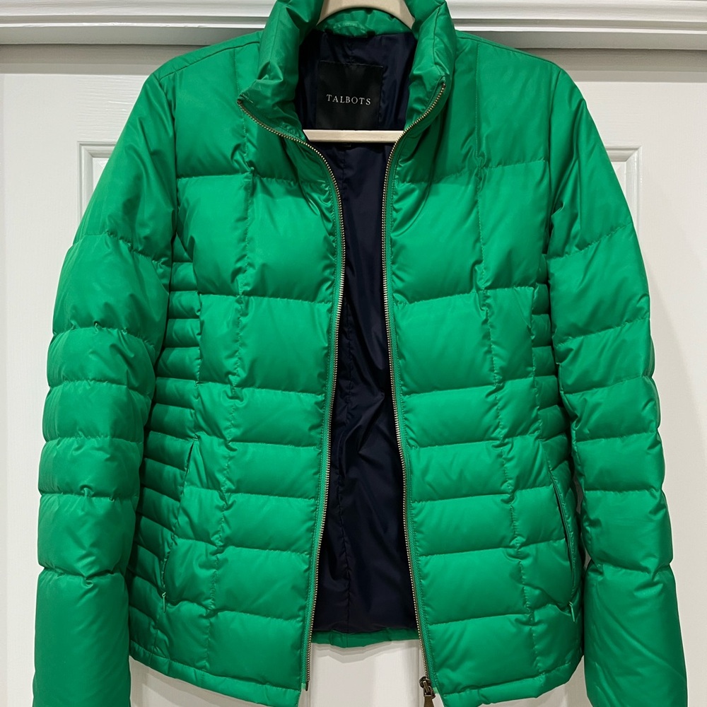 Talbots Puffer Coat, Bright Jade, size S. - Picture 5 of 8